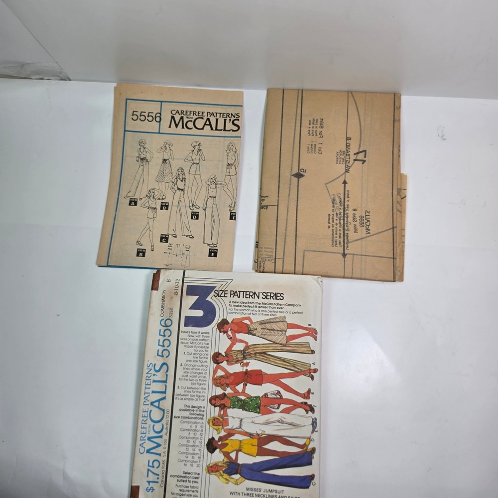 Vintage 1970s McCalls 5556 Misses Jumpsuit Wrap Skirt Pattern Size 8 10 12